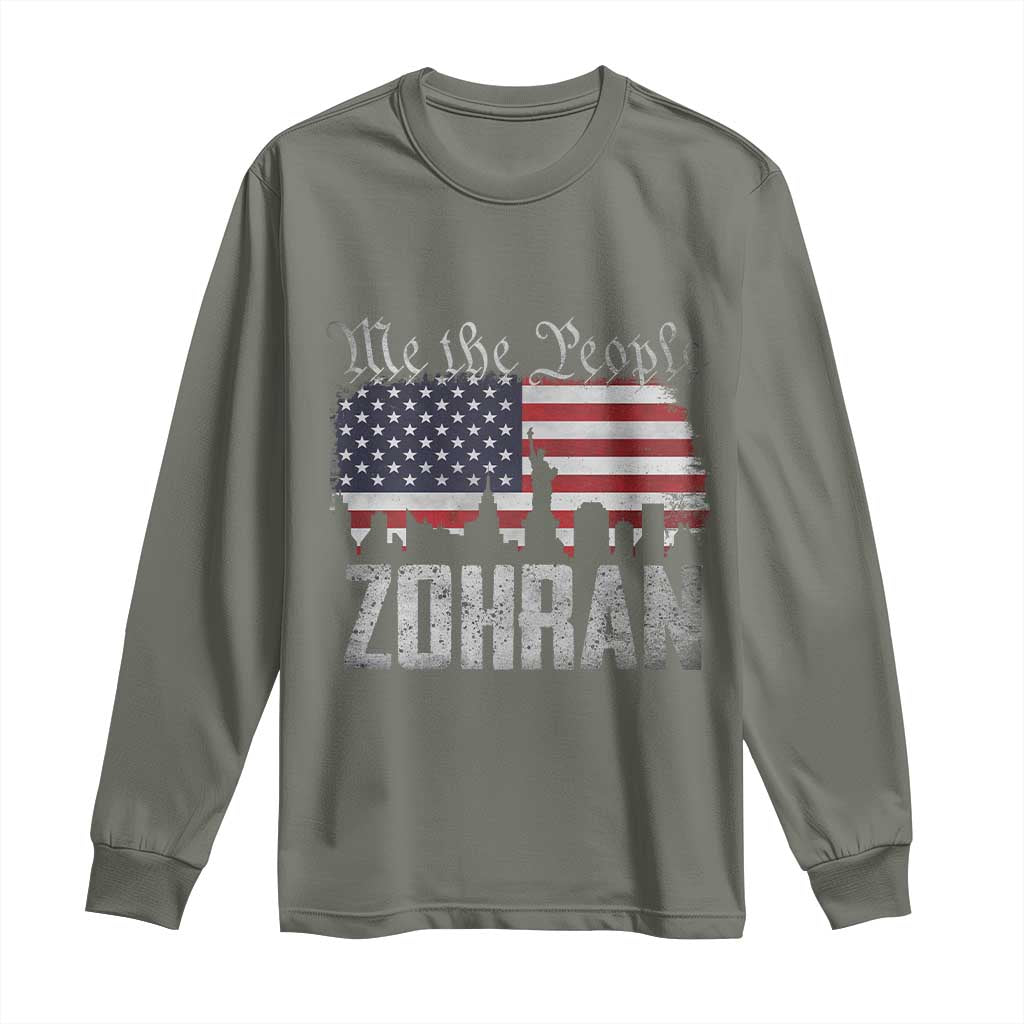 Zohran Mamdani Groovy Flowers Long Sleeve Shirt Retro Style TS02 Military Green Print Your Wear