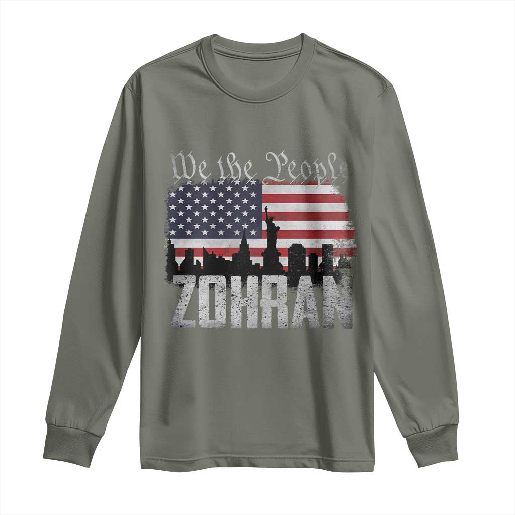 Zohran Mamdani Groovy Flowers Long Sleeve Shirt Retro Style TS02 Military Green Print Your Wear