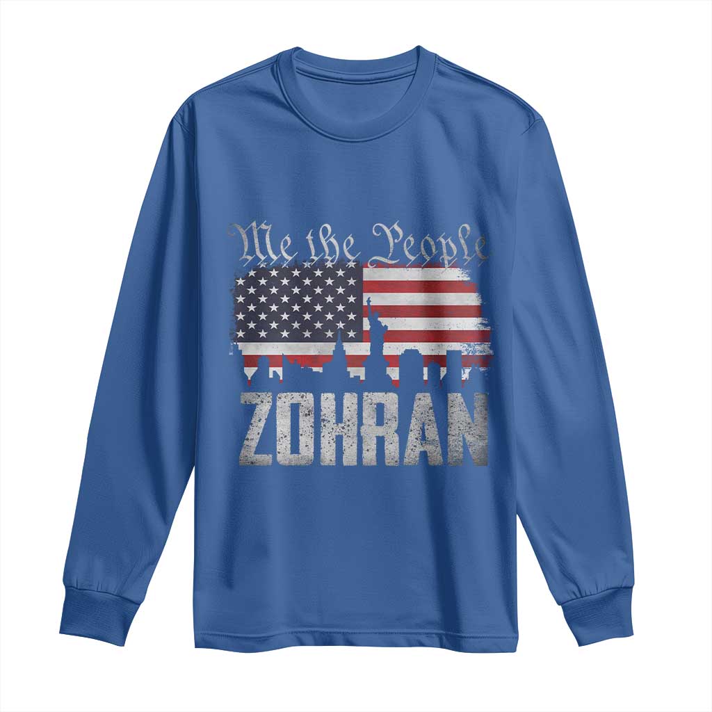 Zohran Mamdani Groovy Flowers Long Sleeve Shirt Retro Style TS02 Royal Blue Print Your Wear
