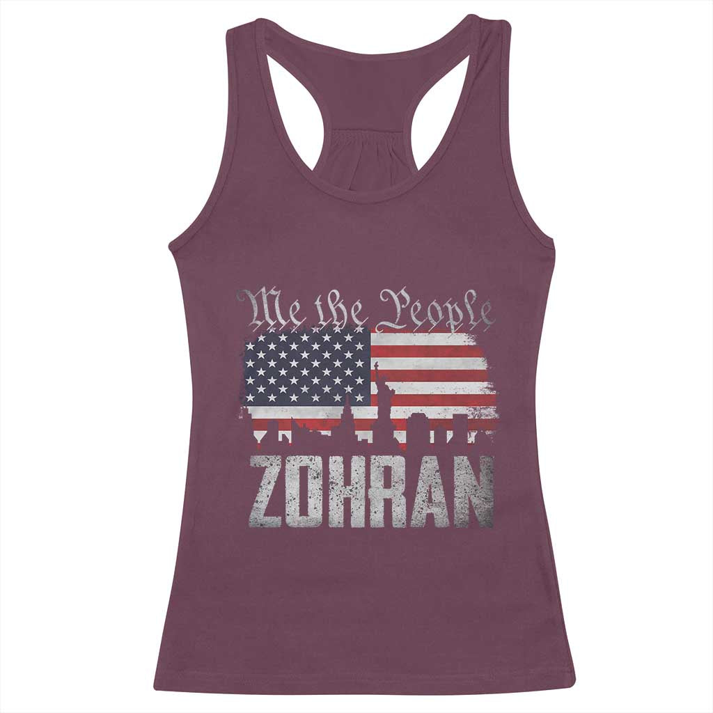 Zohran Mamdani Groovy Flowers Racerback Tank Top Retro Style TS02 Maroon Print Your Wear