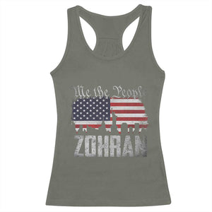 Zohran Mamdani Groovy Flowers Racerback Tank Top Retro Style TS02 Military Green Print Your Wear