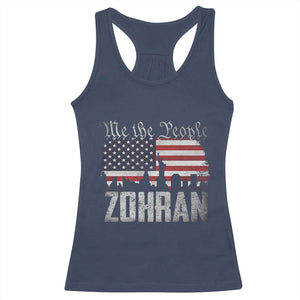 Zohran Mamdani Groovy Flowers Racerback Tank Top Retro Style TS02 Navy Print Your Wear