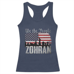 Zohran Mamdani Groovy Flowers Racerback Tank Top Retro Style TS02 Navy Print Your Wear