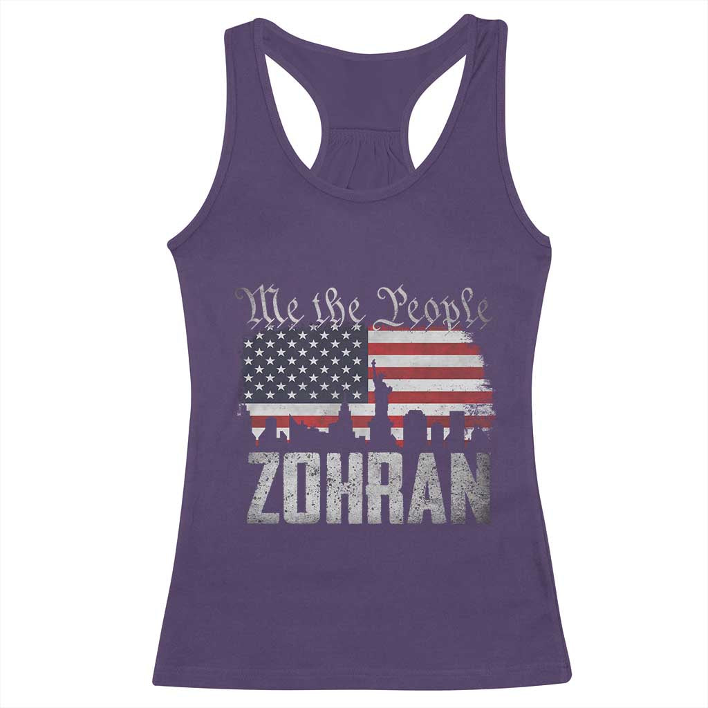 Zohran Mamdani Groovy Flowers Racerback Tank Top Retro Style TS02 Purple Print Your Wear