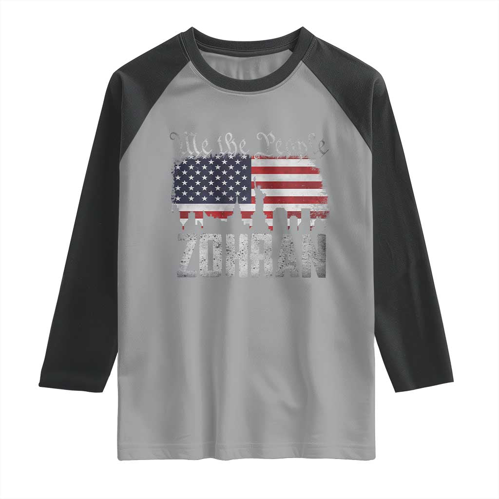 Zohran Mamdani Groovy Flowers Raglan Shirt Retro Style TS02 Sport Gray Black Print Your Wear