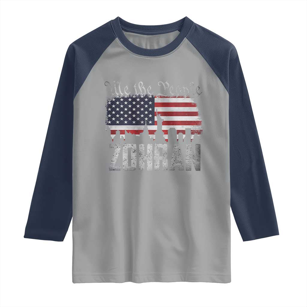 Zohran Mamdani Groovy Flowers Raglan Shirt Retro Style TS02 Sport Gray Navy Print Your Wear