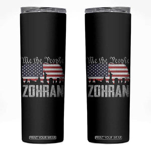 Zohran Mamdani Groovy Flowers Skinny Tumbler Retro Style TS02 Black Print Your Wear