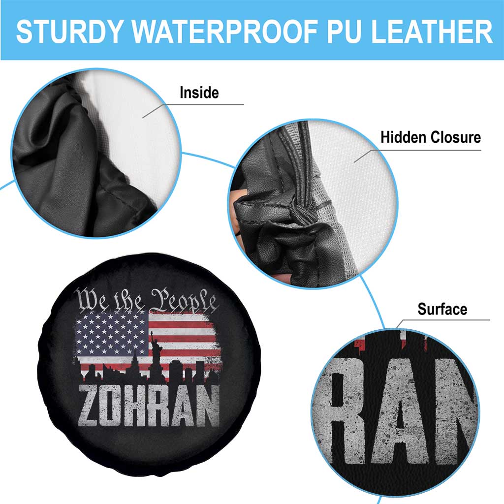 Zohran Mamdani Groovy Flowers Spare Tire Cover Retro Style TS02 Print Your Wear