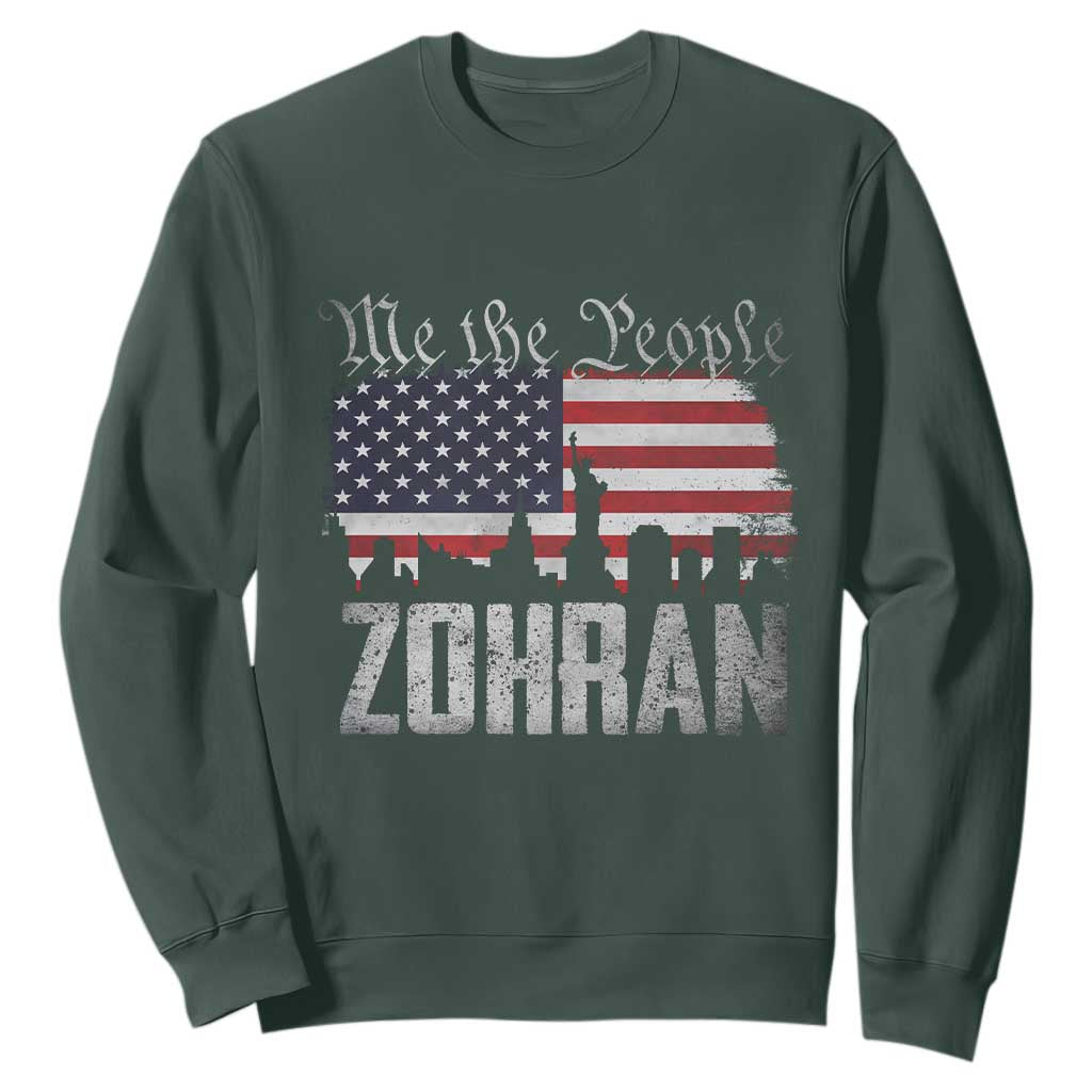 Zohran Mamdani Groovy Flowers Sweatshirt Retro Style TS02 Dark Forest Green Print Your Wear