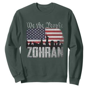Zohran Mamdani Groovy Flowers Sweatshirt Retro Style TS02 Dark Forest Green Print Your Wear