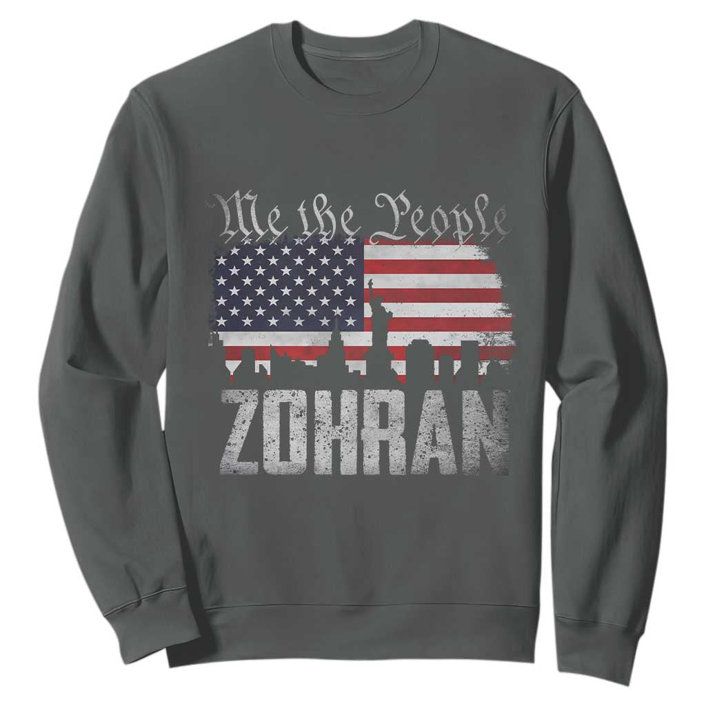 Zohran Mamdani Groovy Flowers Sweatshirt Retro Style TS02 Dark Heather Print Your Wear