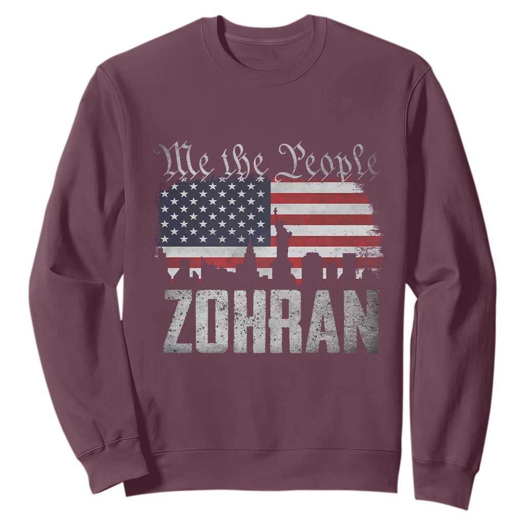 Zohran Mamdani Groovy Flowers Sweatshirt Retro Style TS02 Maroon Print Your Wear