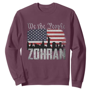 Zohran Mamdani Groovy Flowers Sweatshirt Retro Style TS02 Maroon Print Your Wear