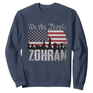 Zohran Mamdani Groovy Flowers Sweatshirt Retro Style TS02 Navy Print Your Wear