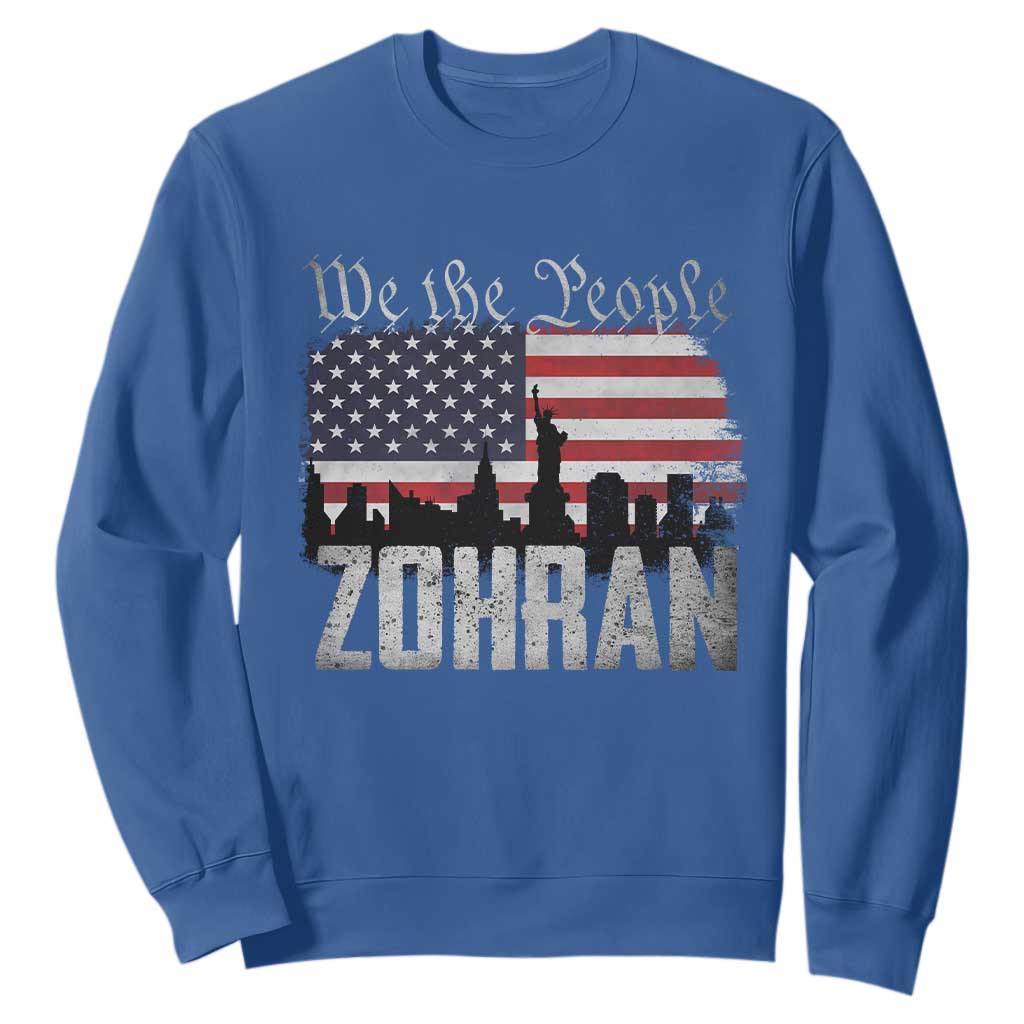 Zohran Mamdani Groovy Flowers Sweatshirt Retro Style TS02 Royal Blue Print Your Wear