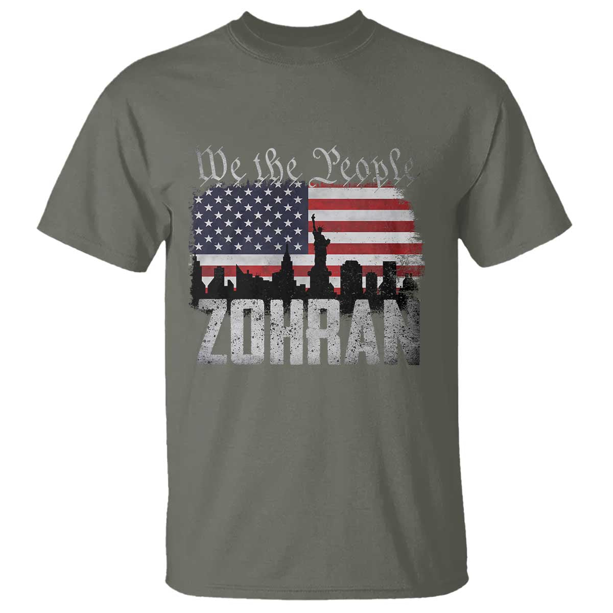 Zohran Mamdani Groovy Flowers T Shirt Retro Style TS02 Military Green Print Your Wear