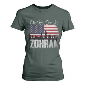 Zohran Mamdani Groovy Flowers T Shirt For Women Retro Style TS02 Dark Forest Green Print Your Wear