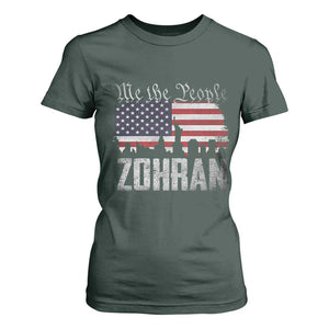 Zohran Mamdani Groovy Flowers T Shirt For Women Retro Style TS02 Dark Forest Green Print Your Wear