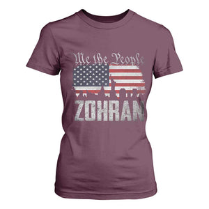Zohran Mamdani Groovy Flowers T Shirt For Women Retro Style TS02 Maroon Print Your Wear