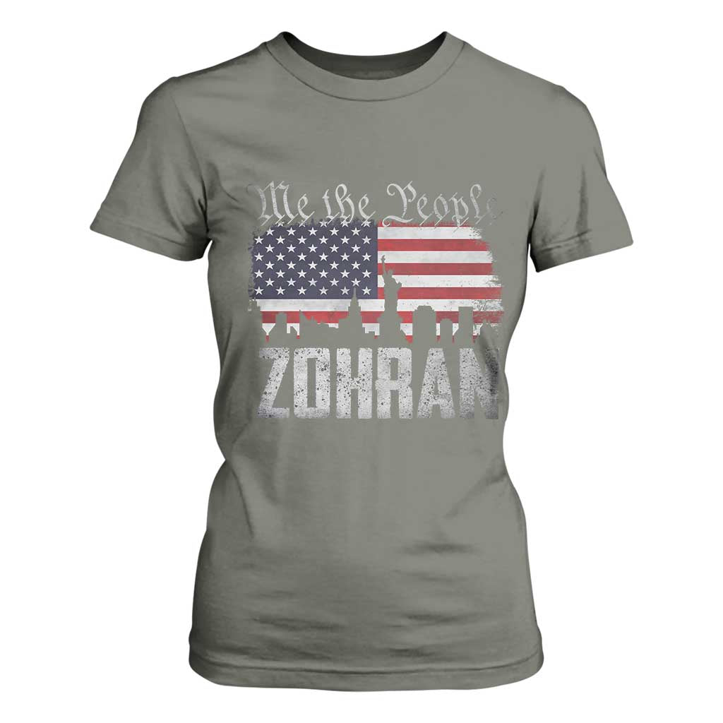 Zohran Mamdani Groovy Flowers T Shirt For Women Retro Style TS02 Military Green Print Your Wear
