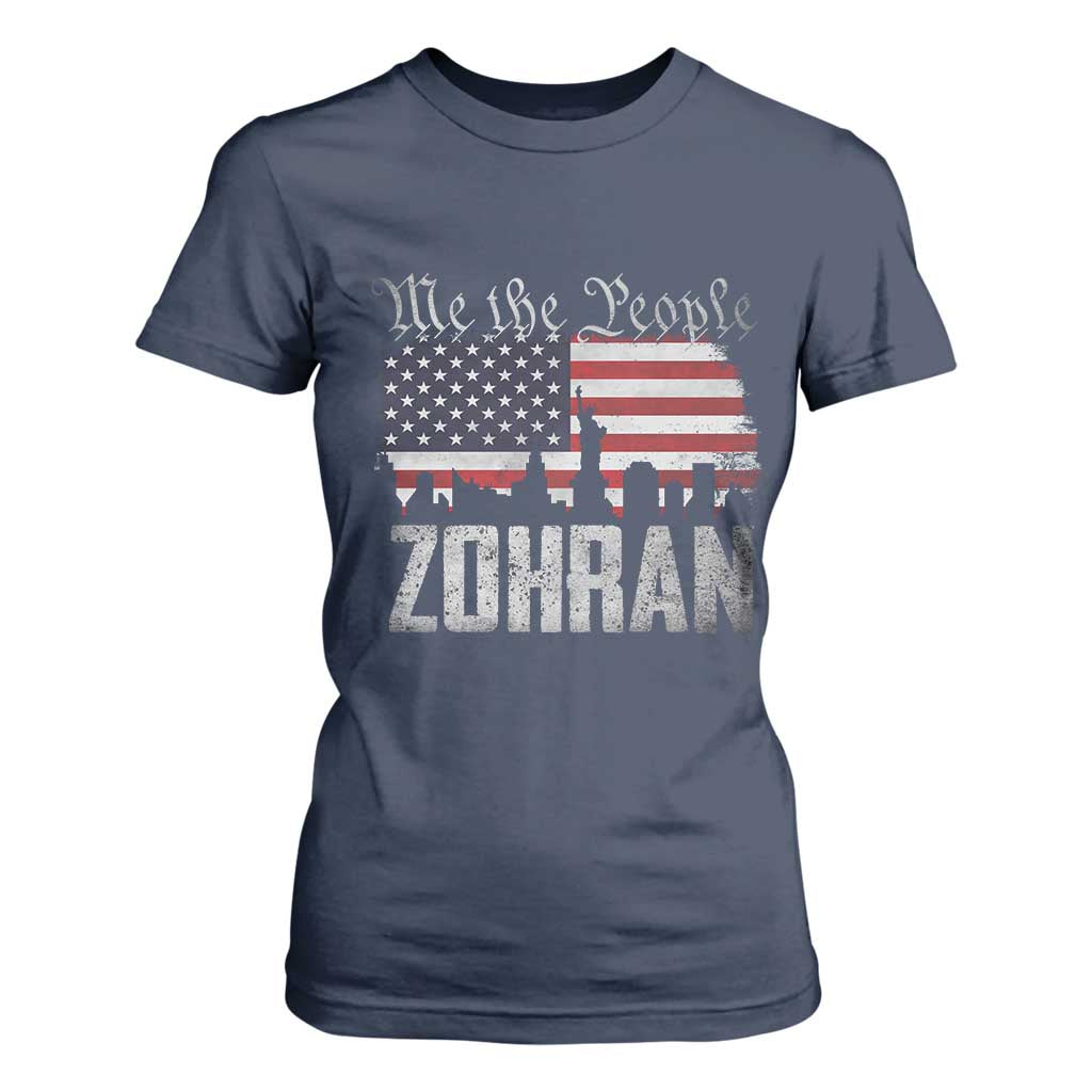 Zohran Mamdani Groovy Flowers T Shirt For Women Retro Style TS02 Navy Print Your Wear