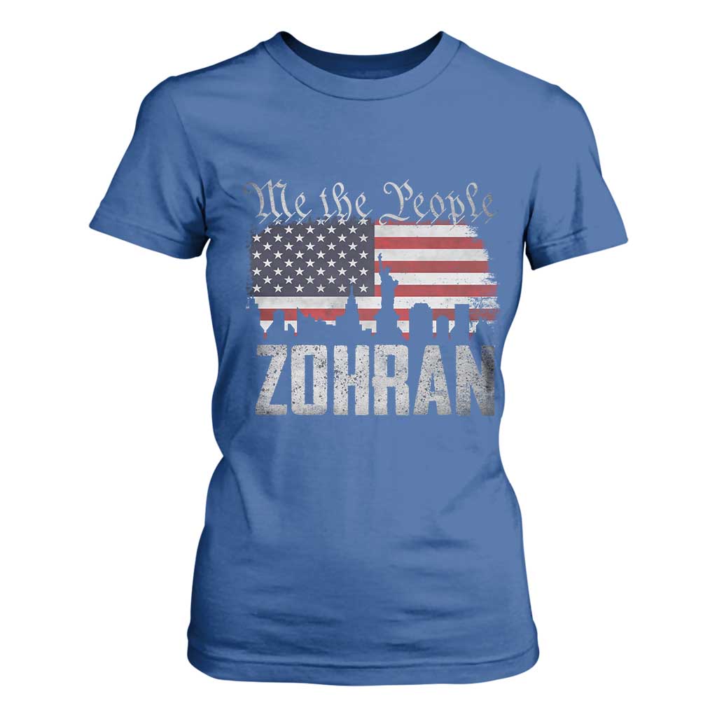 Zohran Mamdani Groovy Flowers T Shirt For Women Retro Style TS02 Royal Blue Print Your Wear