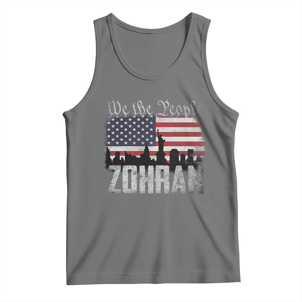 Zohran Mamdani Groovy Flowers Tank Top Retro Style TS02 Black Heather Print Your Wear