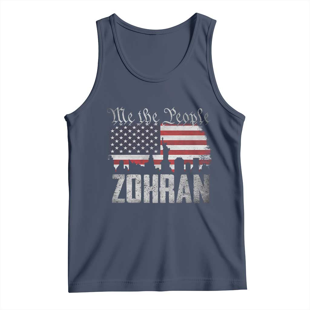 Zohran Mamdani Groovy Flowers Tank Top Retro Style TS02 Navy Print Your Wear
