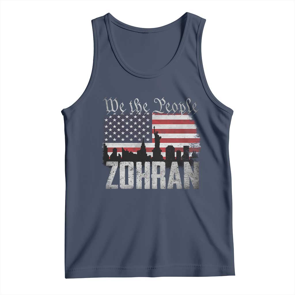 Zohran Mamdani Groovy Flowers Tank Top Retro Style TS02 Navy Print Your Wear