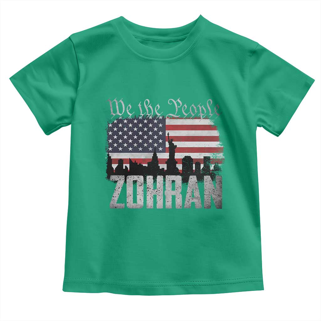 Zohran Mamdani Groovy Flowers Toddler T Shirt Retro Style TS02 Irish Green Print Your Wear