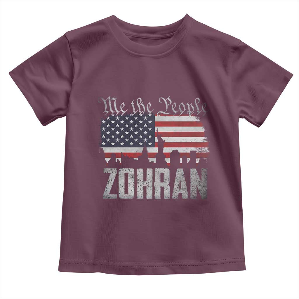 Zohran Mamdani Groovy Flowers Toddler T Shirt Retro Style TS02 Maroon Print Your Wear