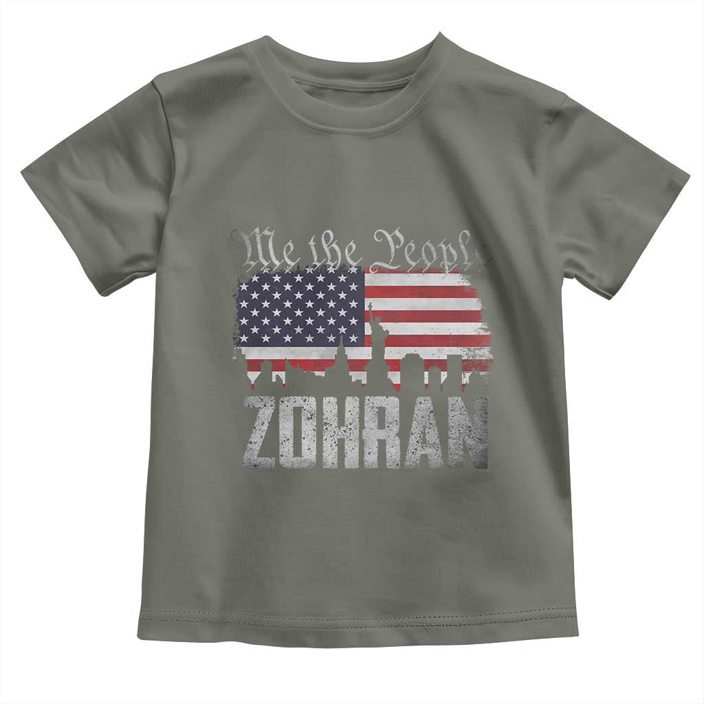 Zohran Mamdani Groovy Flowers Toddler T Shirt Retro Style TS02 Military Green Print Your Wear