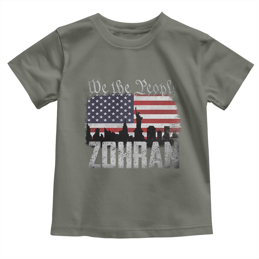 Zohran Mamdani Groovy Flowers Toddler T Shirt Retro Style TS02 Military Green Print Your Wear