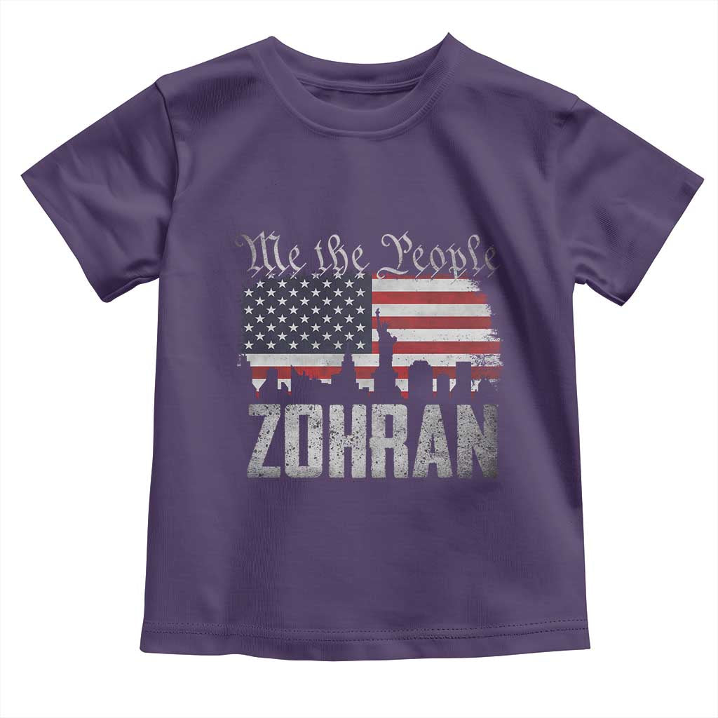 Zohran Mamdani Groovy Flowers Toddler T Shirt Retro Style TS02 Purple Print Your Wear