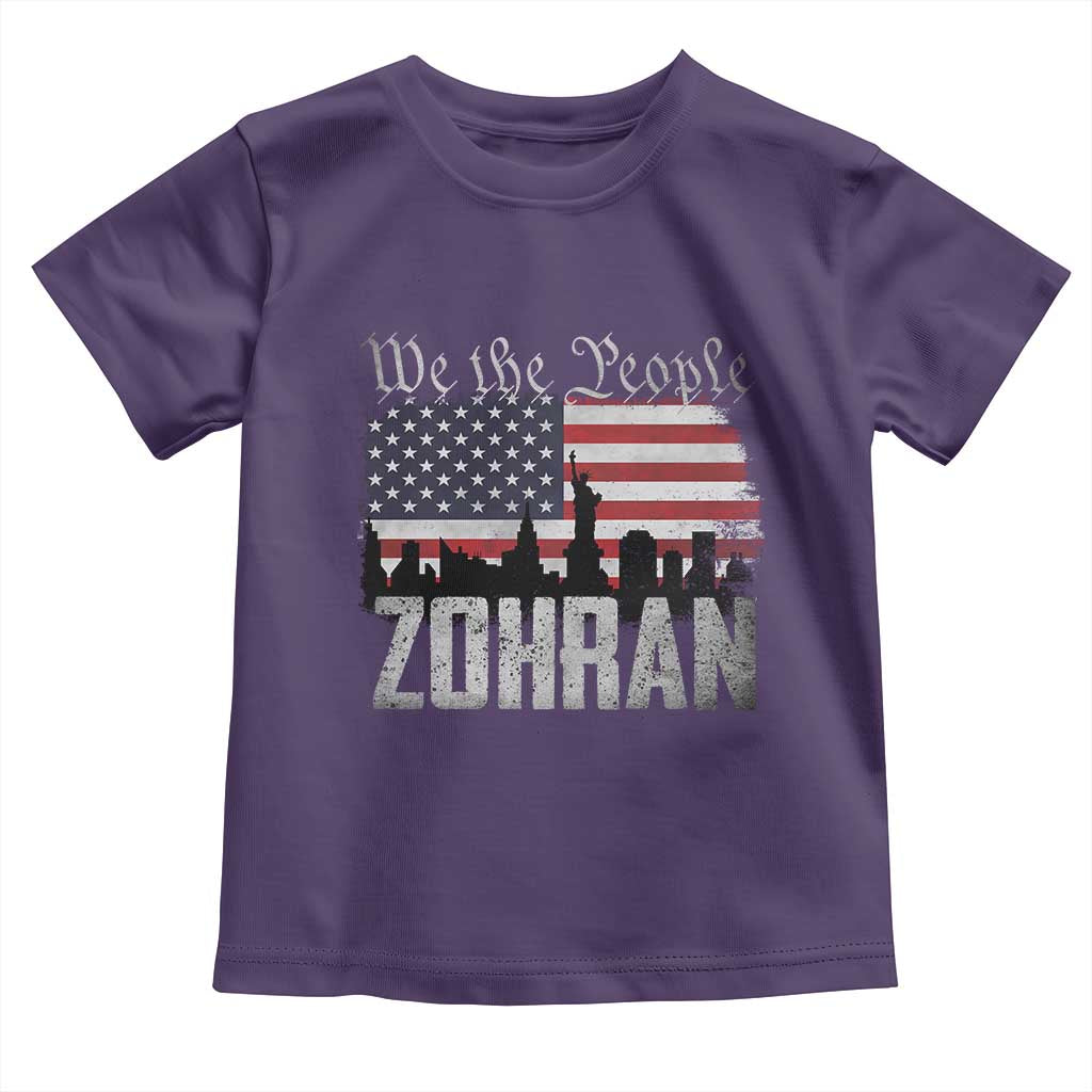 Zohran Mamdani Groovy Flowers Toddler T Shirt Retro Style TS02 Purple Print Your Wear