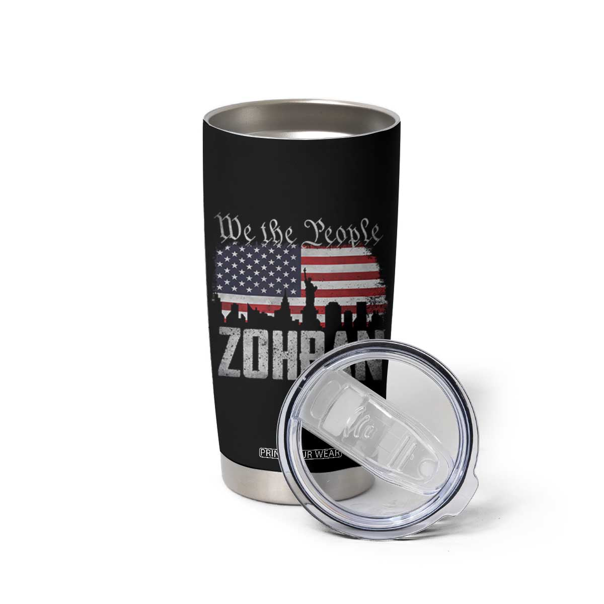 Zohran Mamdani Groovy Flowers Tumbler Cup Retro Style TS02 Print Your Wear