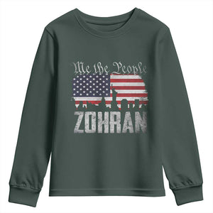 Zohran Mamdani Groovy Flowers Youth Sweatshirt Retro Style TS02 Dark Forest Green Print Your Wear