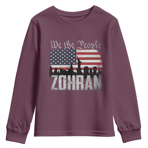 Zohran Mamdani Groovy Flowers Youth Sweatshirt Retro Style TS02 Maroon Print Your Wear