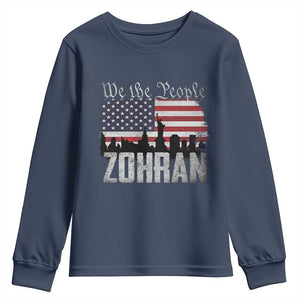 Zohran Mamdani Groovy Flowers Youth Sweatshirt Retro Style TS02 Navy Print Your Wear