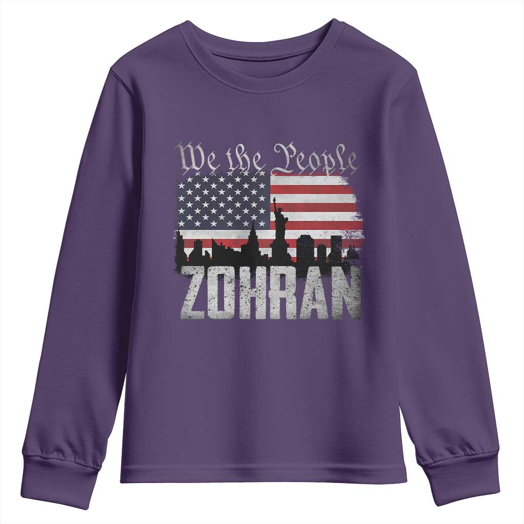 Zohran Mamdani Groovy Flowers Youth Sweatshirt Retro Style TS02 Purple Print Your Wear