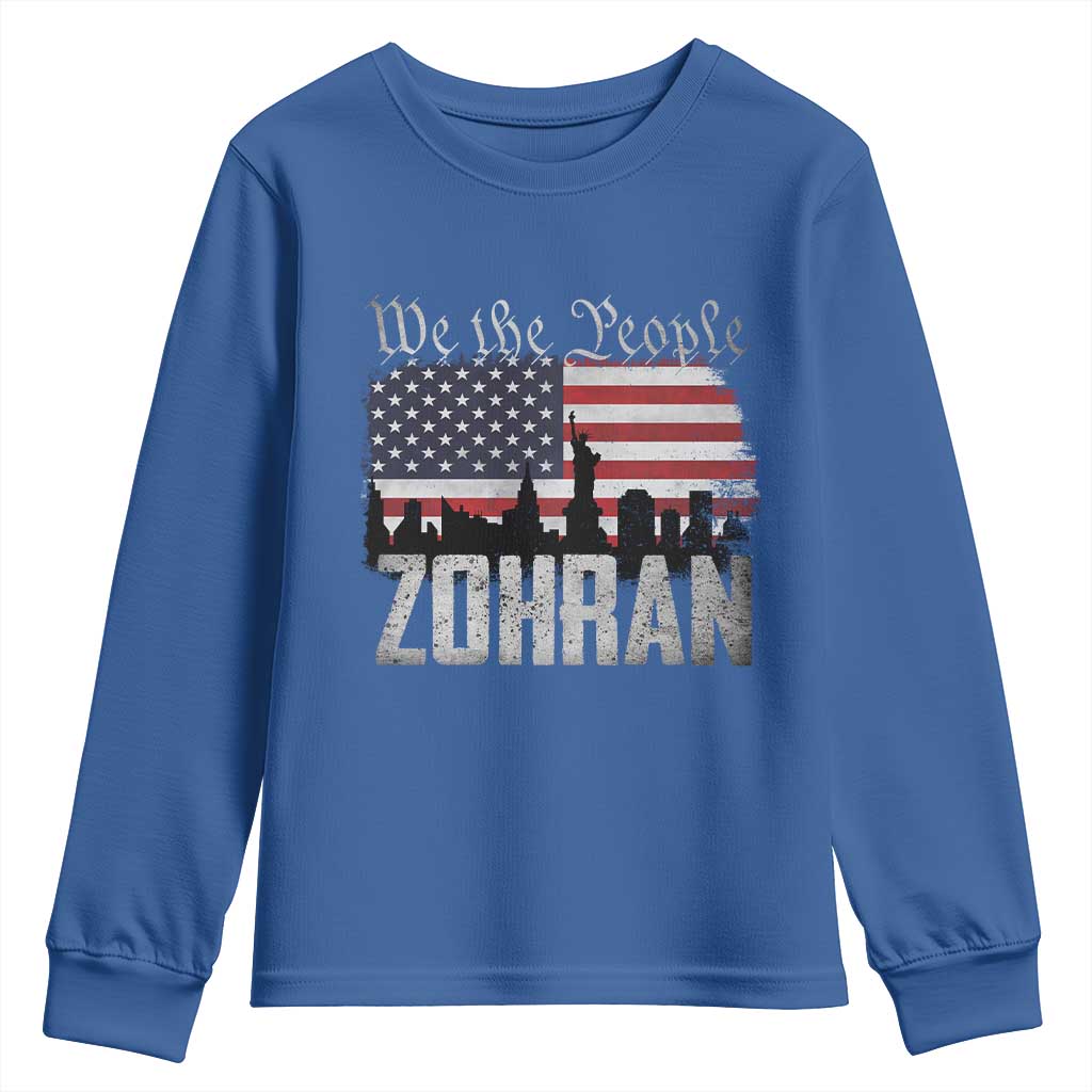 Zohran Mamdani Groovy Flowers Youth Sweatshirt Retro Style TS02 Royal Blue Print Your Wear