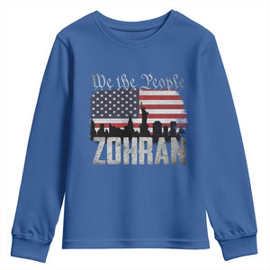 Zohran Mamdani Groovy Flowers Youth Sweatshirt Retro Style TS02 Royal Blue Print Your Wear