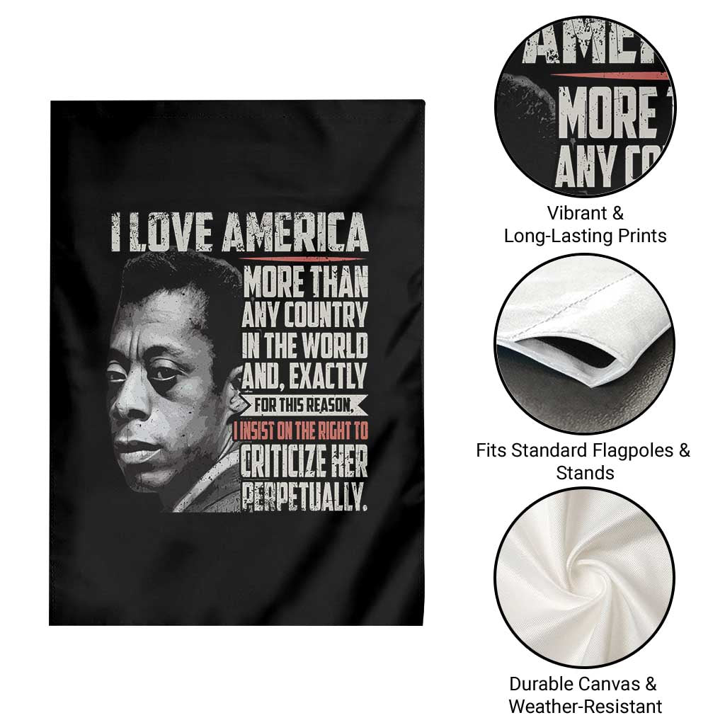 James Baldwin American Patriotic Garden Flag I Love America More Than Any Country TS02 Print Your Wear