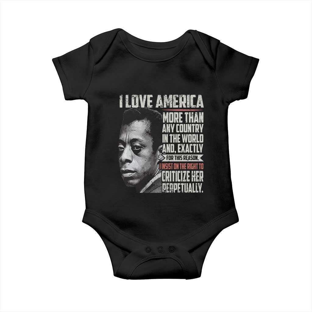 James Baldwin American Patriotic Baby Onesie I Love America More Than Any Country TS02 Black Print Your Wear