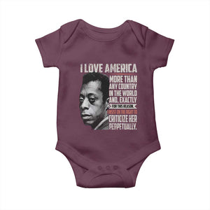 James Baldwin American Patriotic Baby Onesie I Love America More Than Any Country TS02 Maroon Print Your Wear