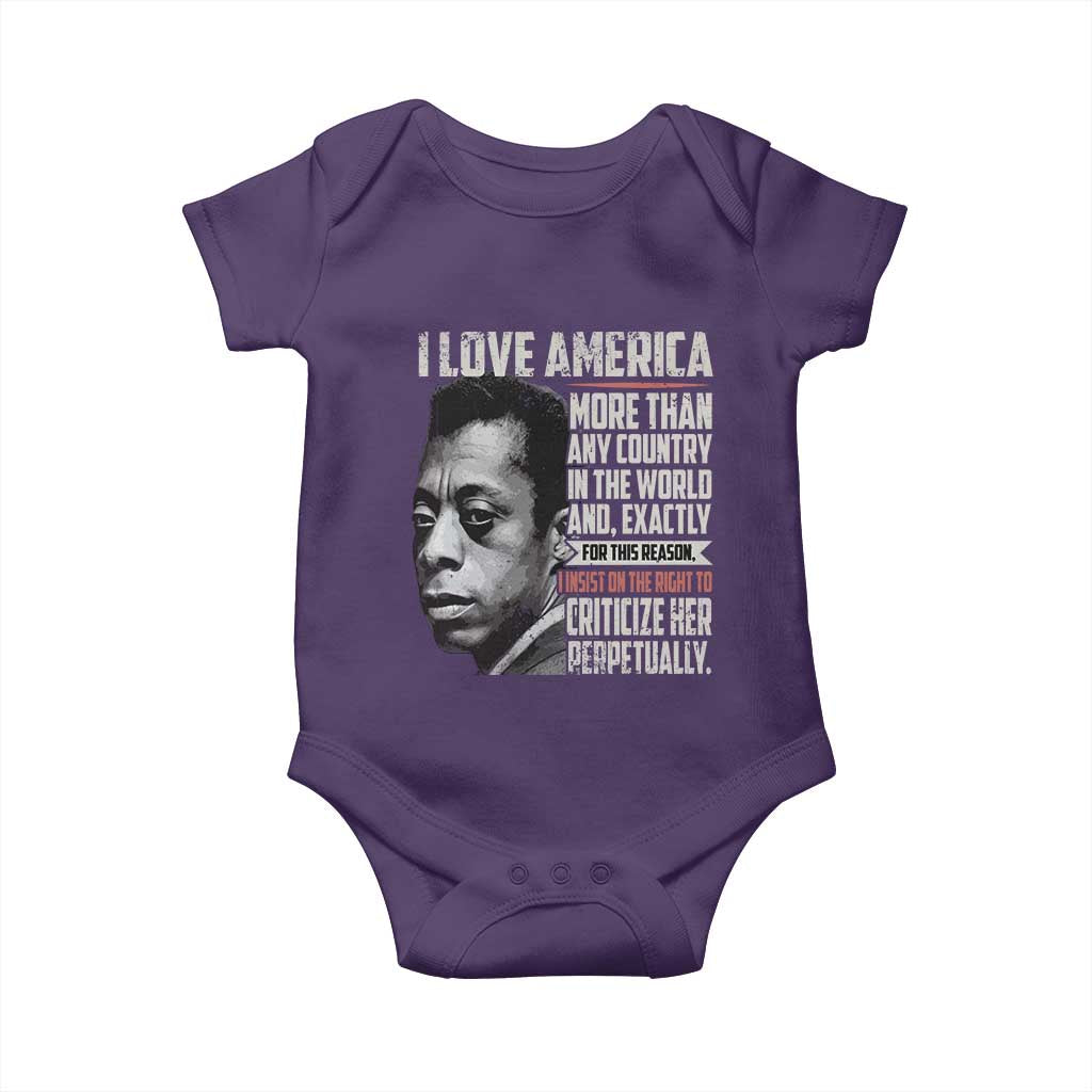 James Baldwin American Patriotic Baby Onesie I Love America More Than Any Country TS02 Purple Print Your Wear