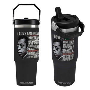 James Baldwin American Patriotic Flip Straw Tumbler I Love America More Than Any Country TS02 One Size: 30 oz Black Print Your Wear