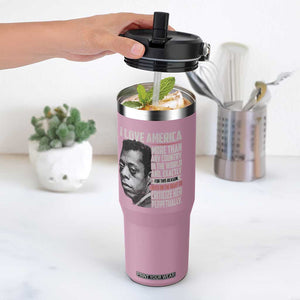 James Baldwin American Patriotic Flip Straw Tumbler I Love America More Than Any Country TS02 One Size: 30 oz Light Pink Print Your Wear