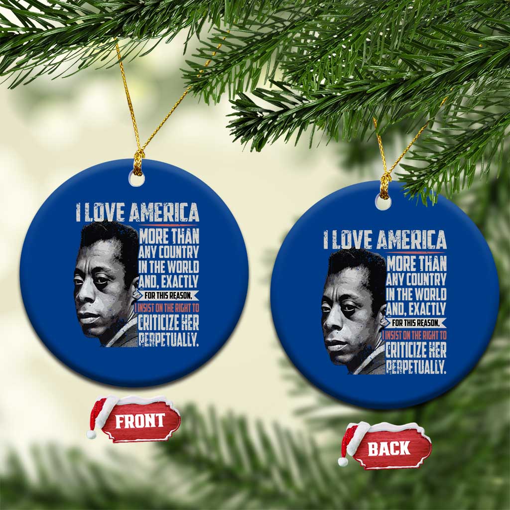 James Baldwin American Patriotic Ceramic Ornament I Love America More Than Any Country TS02 1pc Blue Print Your Wear