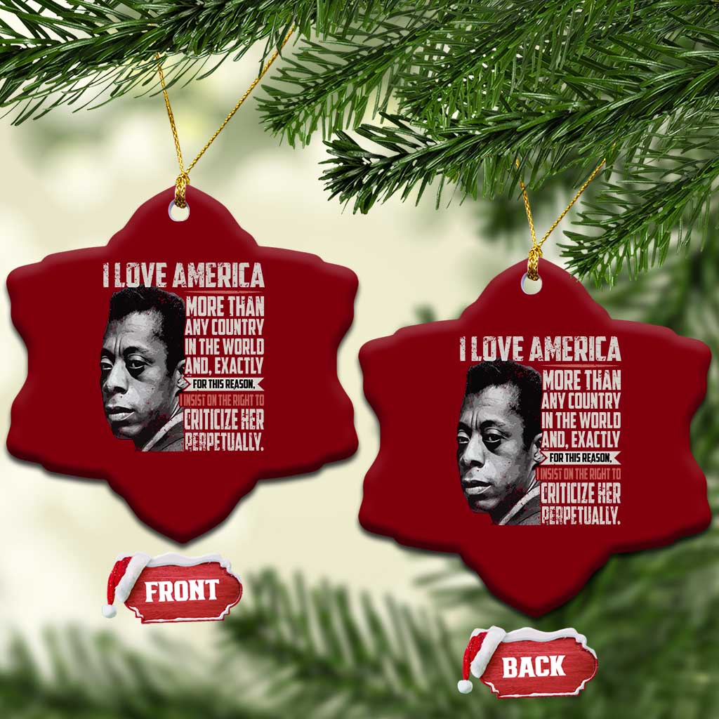 James Baldwin American Patriotic Ceramic Ornament I Love America More Than Any Country TS02 Print Your Wear